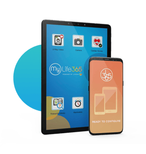 Tablet and Mobile phone showing MyLife365 software