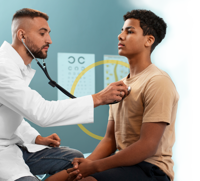doctor checking the heart rate of a young man-1